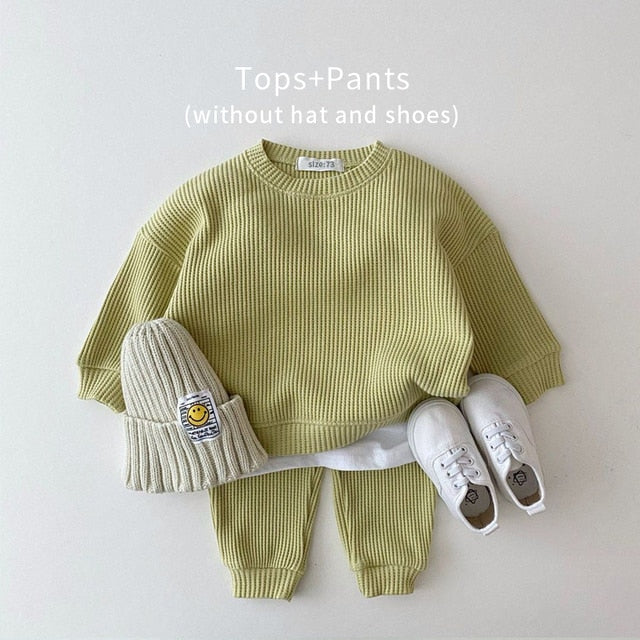 Waffle Knit Baby Pant Suit
