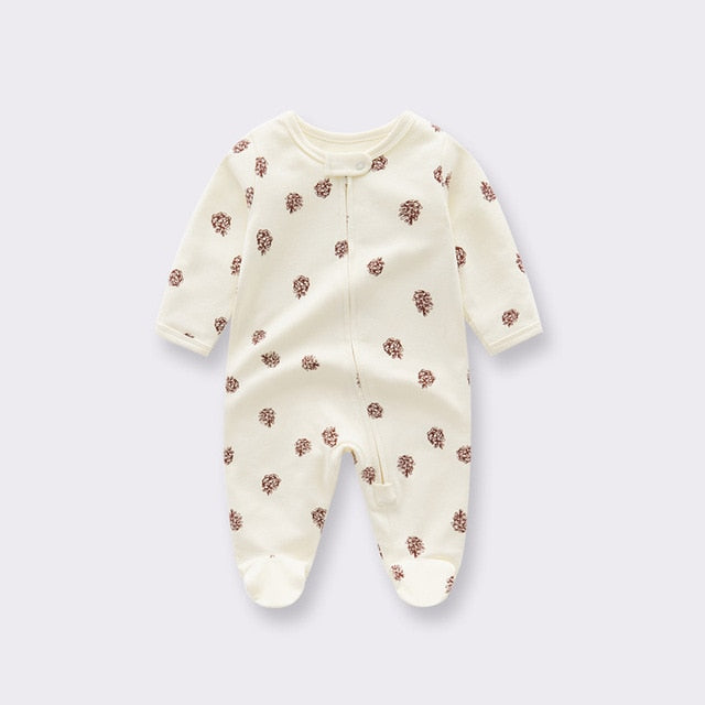 Coral Velvet Footie Jumpsuit