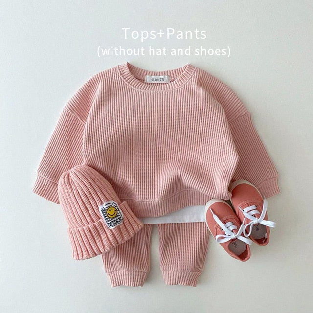 Waffle Knit Baby Pant Suit