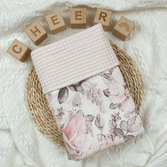 Luxurious Floral Waffle Blanket