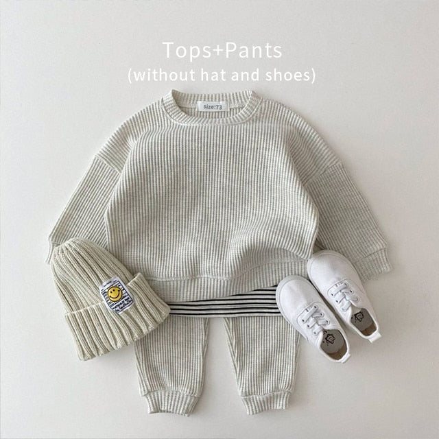 Waffle Knit Baby Pant Suit