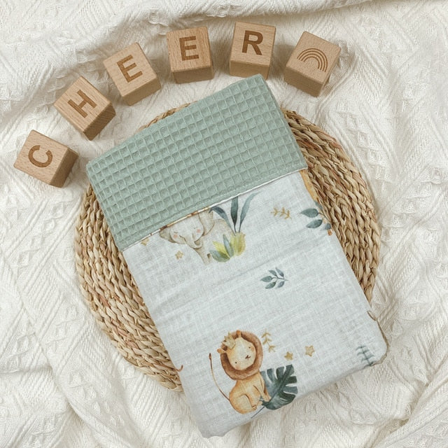 Luxurious Floral Waffle Blanket