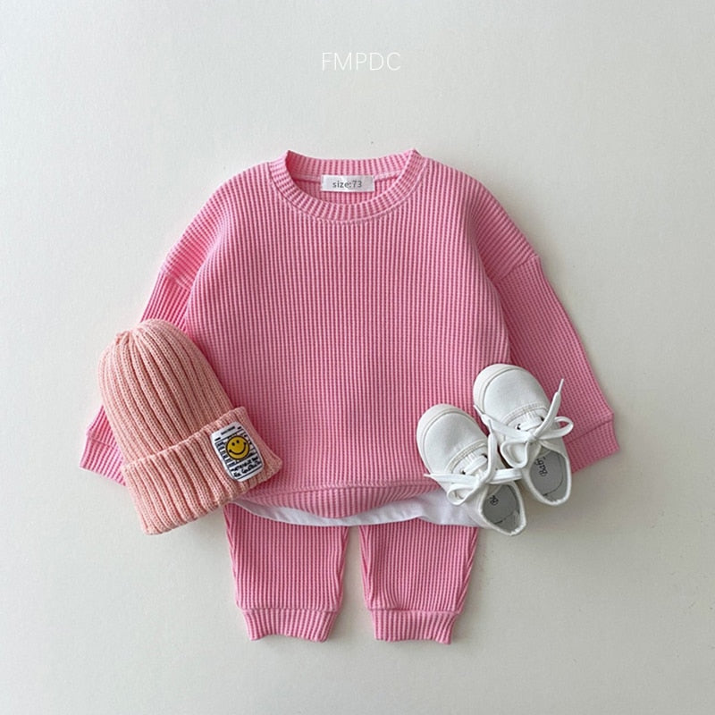 Waffle Knit Baby Pant Suit