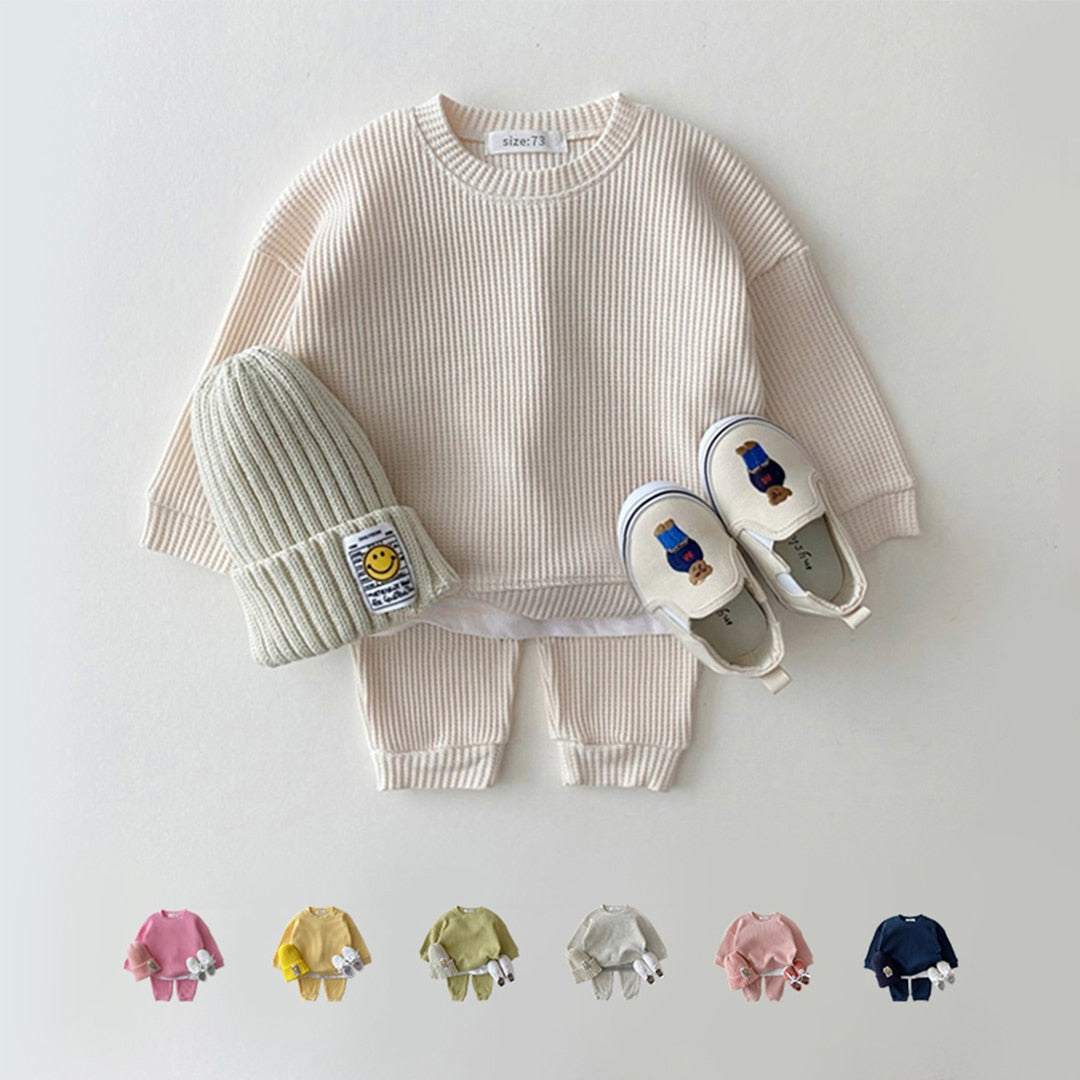 Waffle Knit Baby Pant Suit