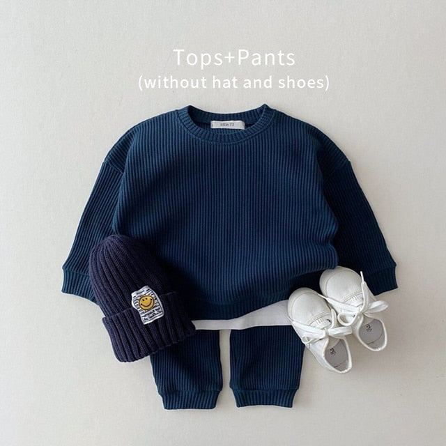 Waffle Knit Baby Pant Suit