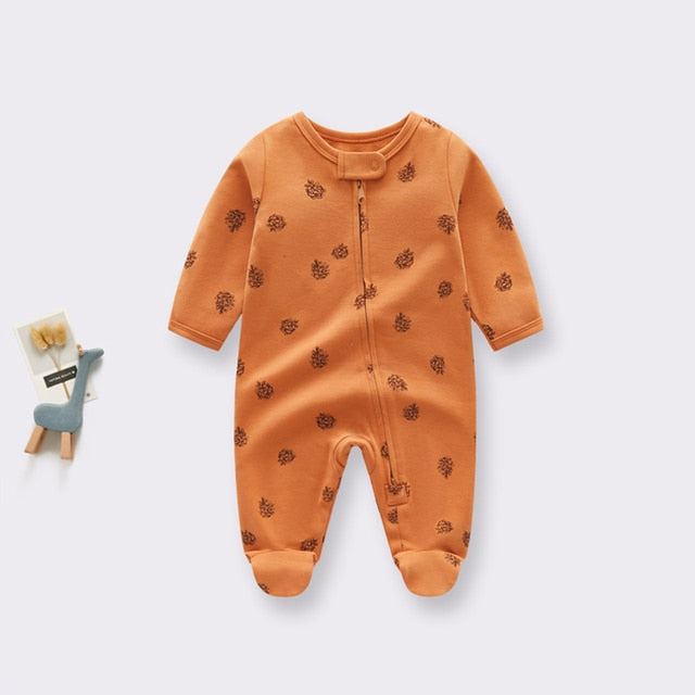 Coral Velvet Footie Jumpsuit