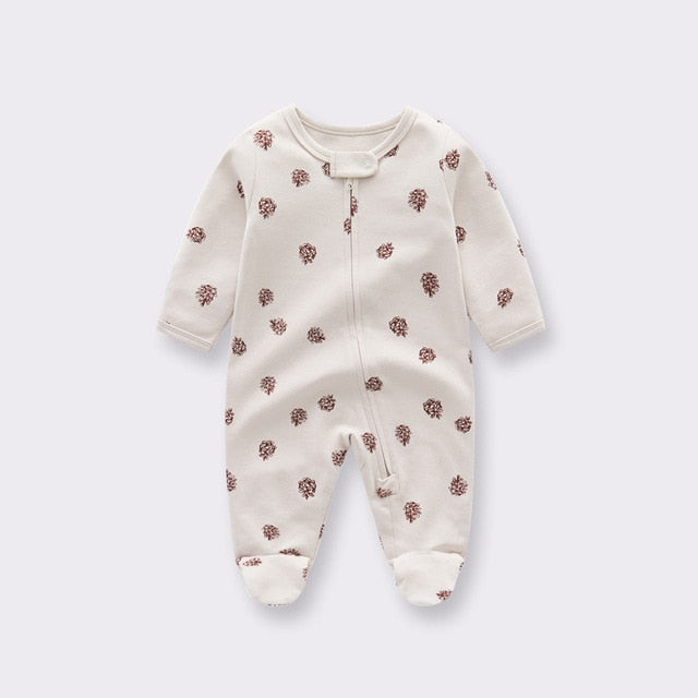 Coral Velvet Footie Jumpsuit
