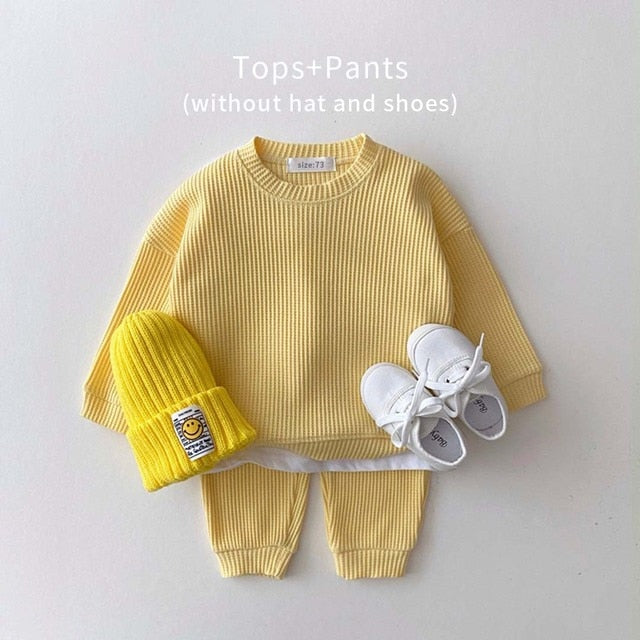 Waffle Knit Baby Pant Suit