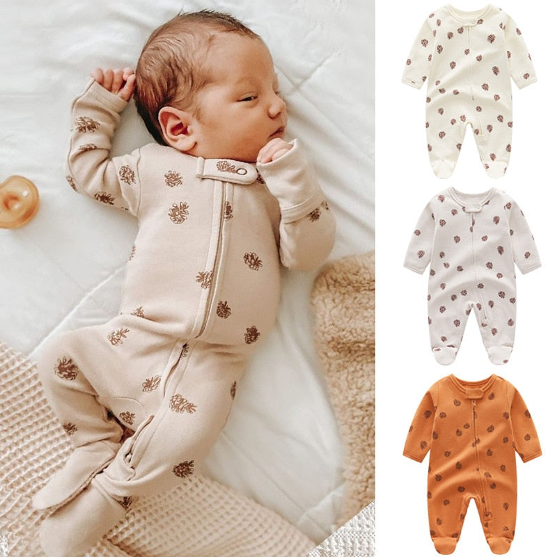 Coral Velvet Footie Jumpsuit