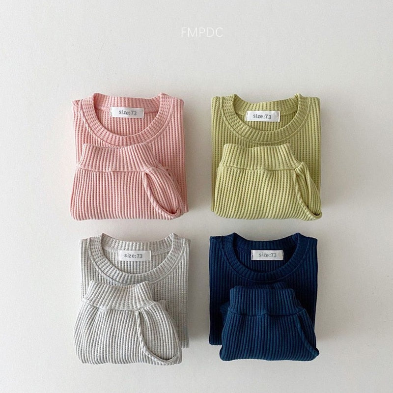 Waffle Knit Baby Pant Suit