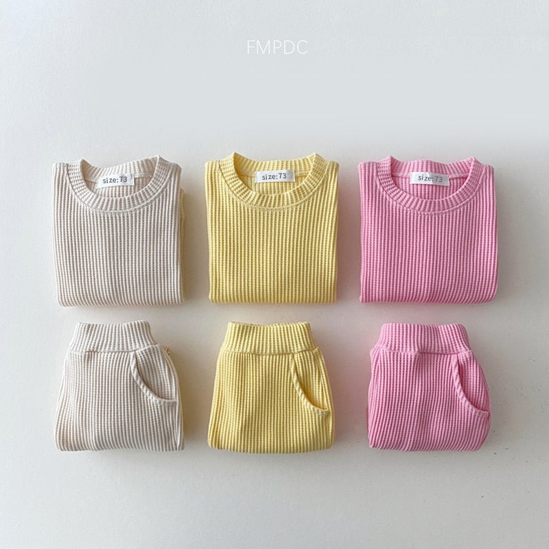 Waffle Knit Baby Pant Suit