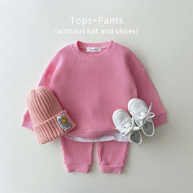 Waffle Knit Baby Pant Suit