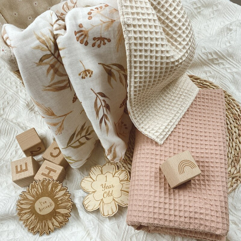 Luxurious Floral Waffle Blanket